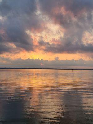 Sunrise over Lake Livingston, just feet from our campsite.