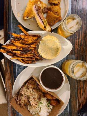 Lechon asada, cubano +2sides combo, homemade sweet potato fries