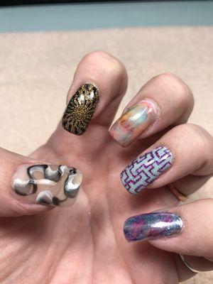 Playing with different nail art mediums today.