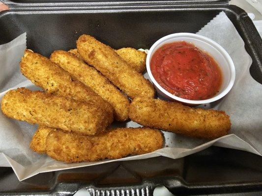 Mozzarella sticks are good, but I wasn't a fan of the housemade sauce.