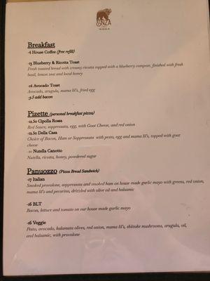 Page 1 of menu current as of 10/4/24