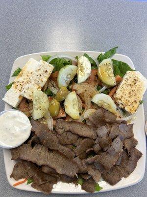 Greek Salad with Gyro Meat extra feta