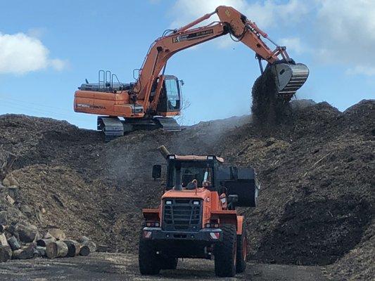 Recycling operation - making mulch