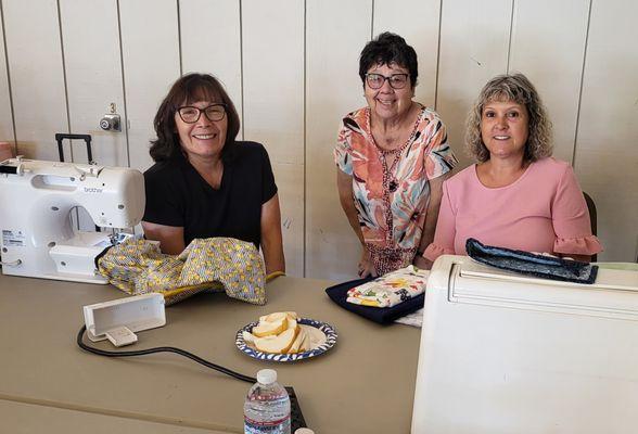 Sewing Sisters Club working on some fun projects together.