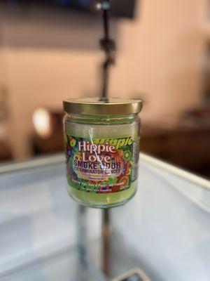 Smoke odor exterminator scented candle. Scented as Hippie Love