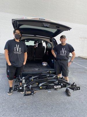 Bike rack installation.