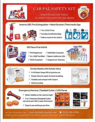 CarPal Safety Kit Components...
Key essentials you will need in the event of a car fire/accident...