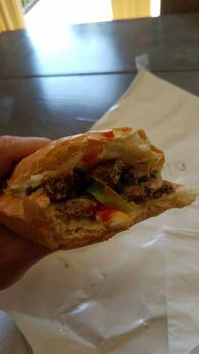 Philly cheese steak with sriracha!