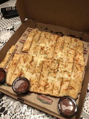 Cold garlic cheese sticks