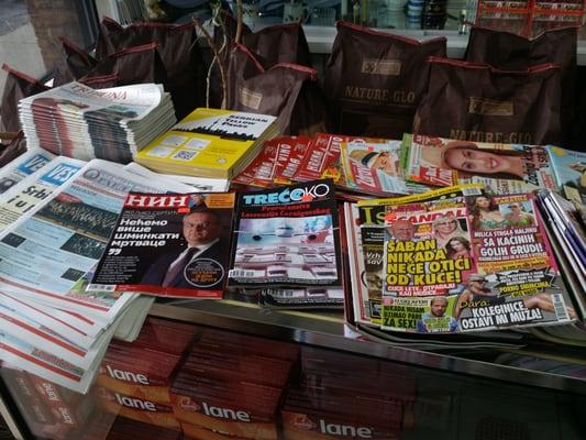 Serbian news and magazines. Dads reading material. And they also have some croatian magazines