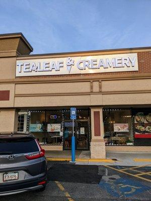 Outside. Storefront during Golden Hour of Summer Solstice 2022. Located in Northwoods Plaza on Buford Highway at Shallowford Road.