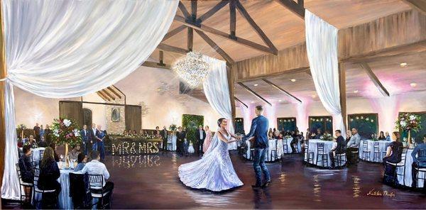 Live Wedding Painting by Natalie Pheifer of Trinity Brushworks