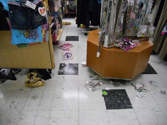 Yup! It's always a mess, but please don't step on the merchandise.