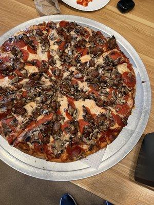 Pepperoni Mushrooms Sausage Pizza