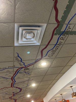 Fun map on the ceiling