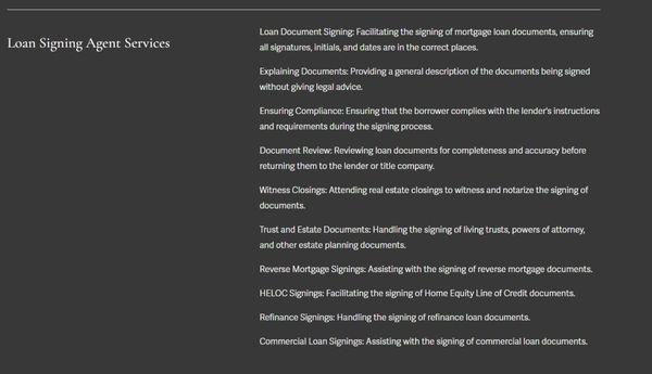 Areas of Service - Loan Signing Agent Services