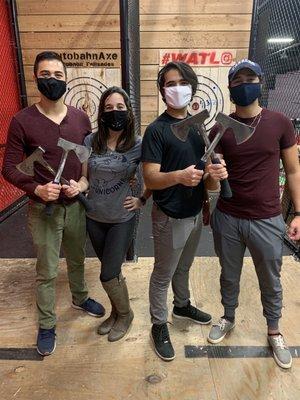 The team axe throwing