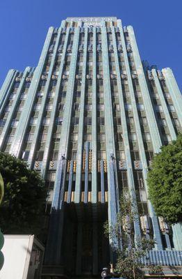 The glittering terracotta facade of the Eastern Columbia building.