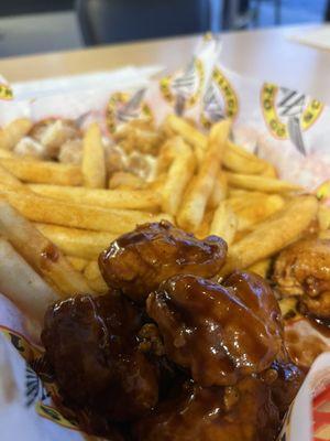 Barbicide wings and fries.