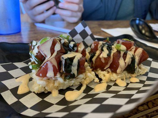 Ahi Poke on crispy rice