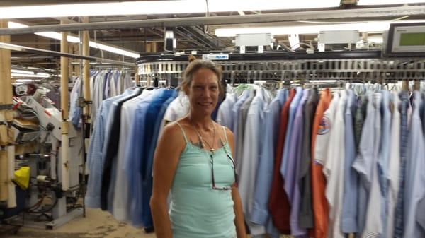 Diane working the Dry Clean Lines