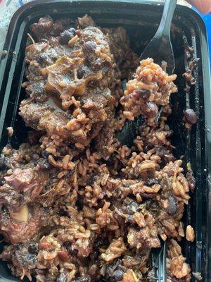 Oxtail and rice and beans