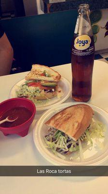 Got the carne and jamon torta with white and yellow cheese. Great torta even have avocado.