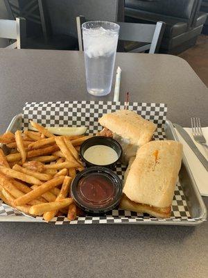 Meatball sub with fries