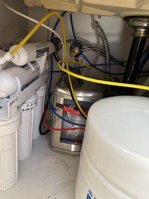 Under sink RO system and instant hot water