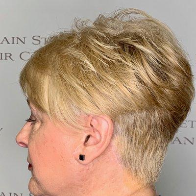 asymmetrical cut with long layers on top