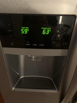 Fridge temp