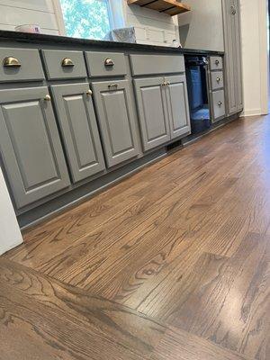 Sand and refinish kitchen with beautiful Western Oak stain