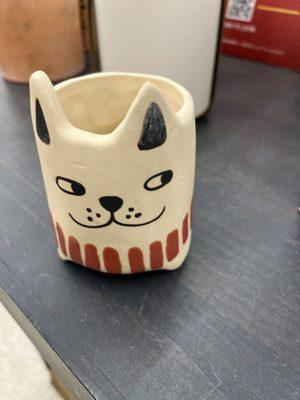 Cute pot for a plant.