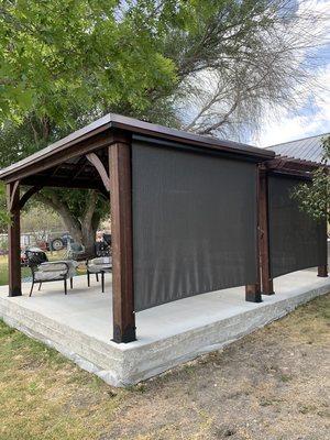 Gazebo and Pergola with add-on drop shades