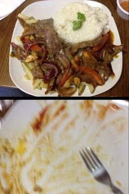 Gone in less then 3 minutes. I was hungry in this Colombian style beef stir fry was great.