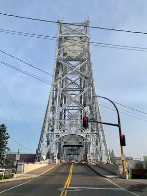 This perspective of the bridge from where I parked along the neighborhood street.