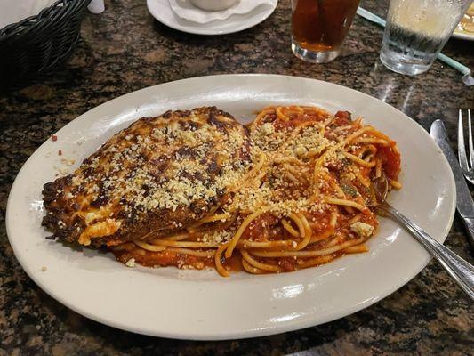 Chicken Parmigiana was delicious!