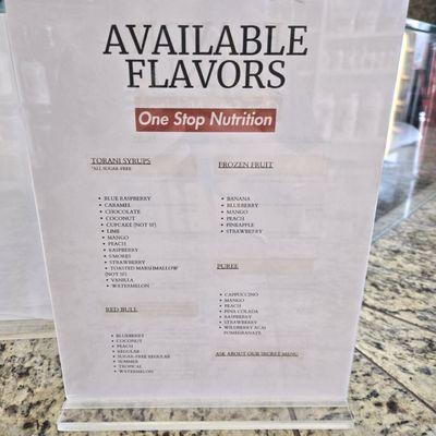 Available flavors