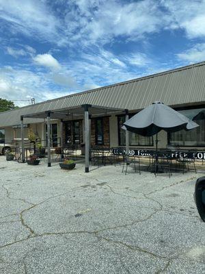 Outdoor seating and front parking