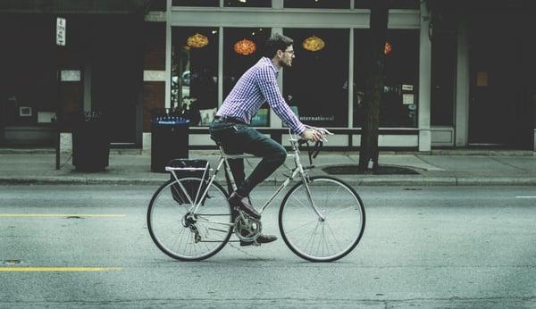 Chicago is a bike friendly city with special bike lanes all over.