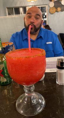 Strawberry blended margarita was delicious