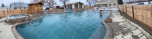 Pano of the beautiful and clean pool area.