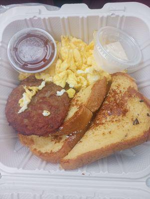 French toast breakfast plate looks and smells absolutely delicious