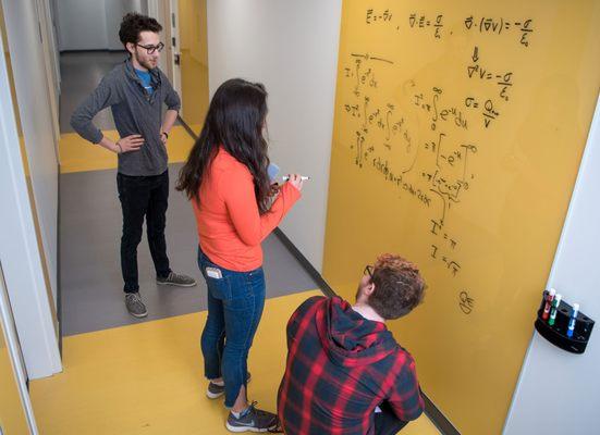 When paper won't cut it, turn to a wall to solve a physics equation