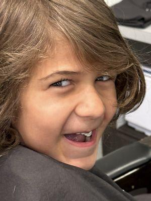 Child excited about his haircut