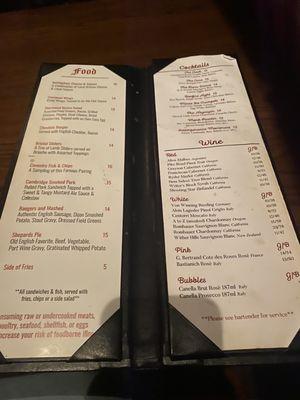 menu