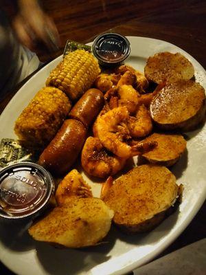 Low Country Boil, my husband couldn't eat this fast enough. Pure heaven on a plate!