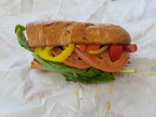 My Junior toasted wheat veggie sandwich with swiss cheese, only $3.79!!!