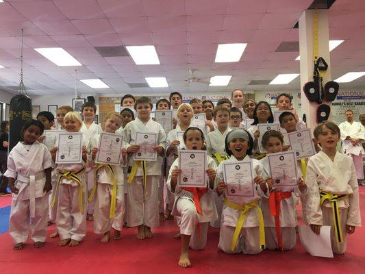 Members and parents appreciate quarterly belt promotion tests and achieving goals.