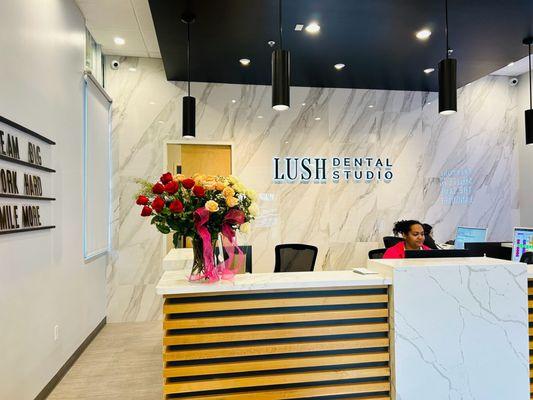 Here with my daughter.  Lush is the right name for this dental office